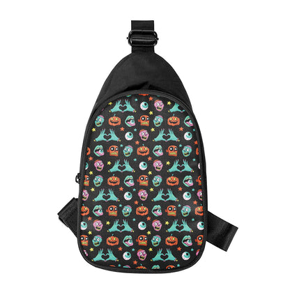 Halloween Zombie Pattern Print Chest Bag