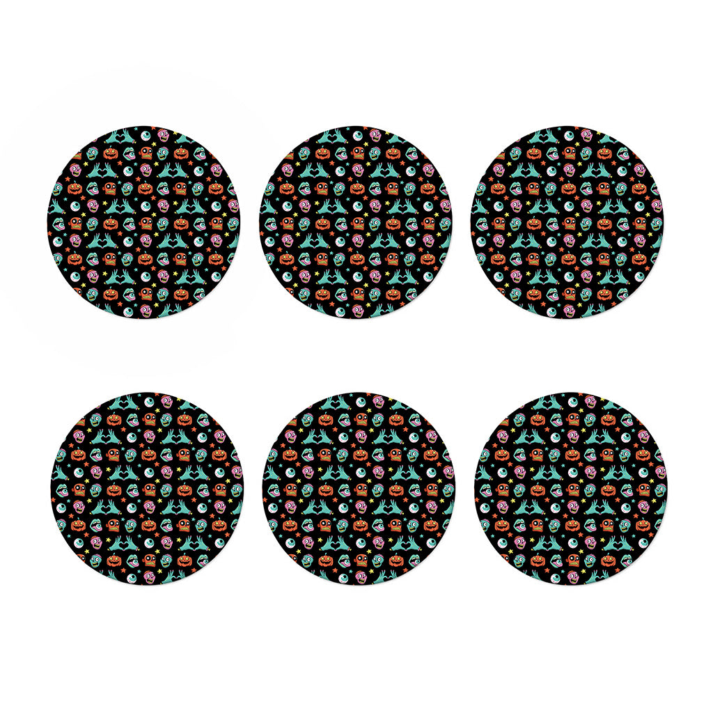 Halloween Zombie Pattern Print Coaster Set