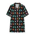Halloween Zombie Pattern Print Cotton Hawaiian Shirt
