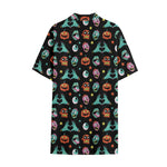 Halloween Zombie Pattern Print Cotton Hawaiian Shirt