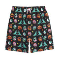 Halloween Zombie Pattern Print Cotton Shorts