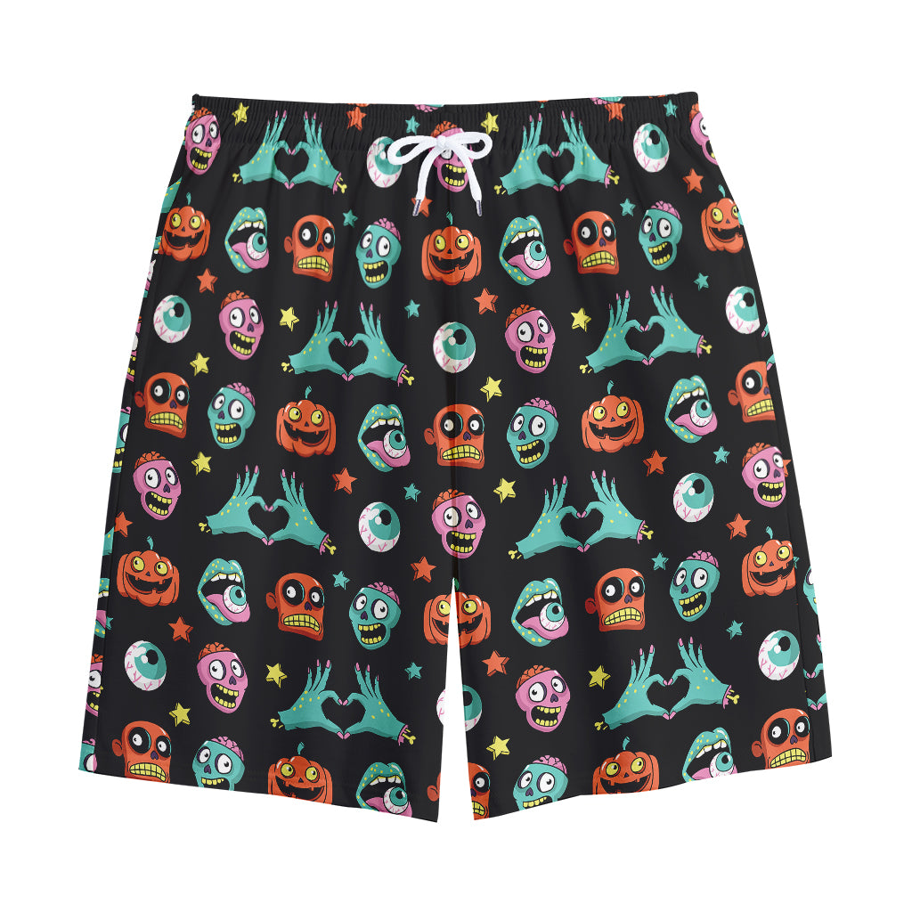 Halloween Zombie Pattern Print Cotton Shorts