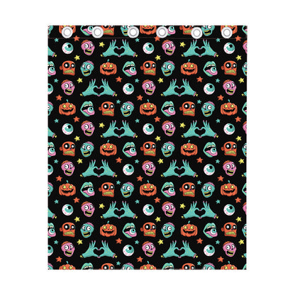 Halloween Zombie Pattern Print Curtain