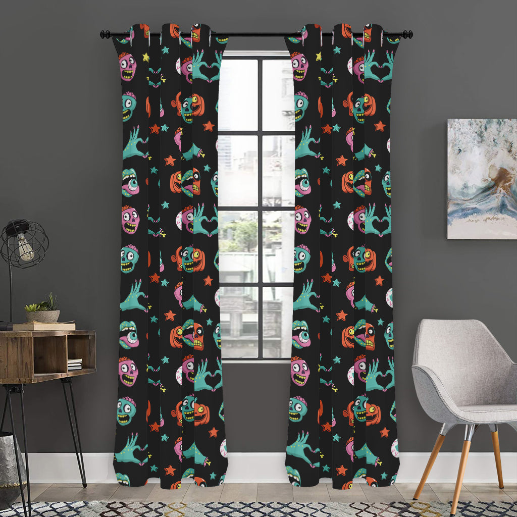 Halloween Zombie Pattern Print Curtain
