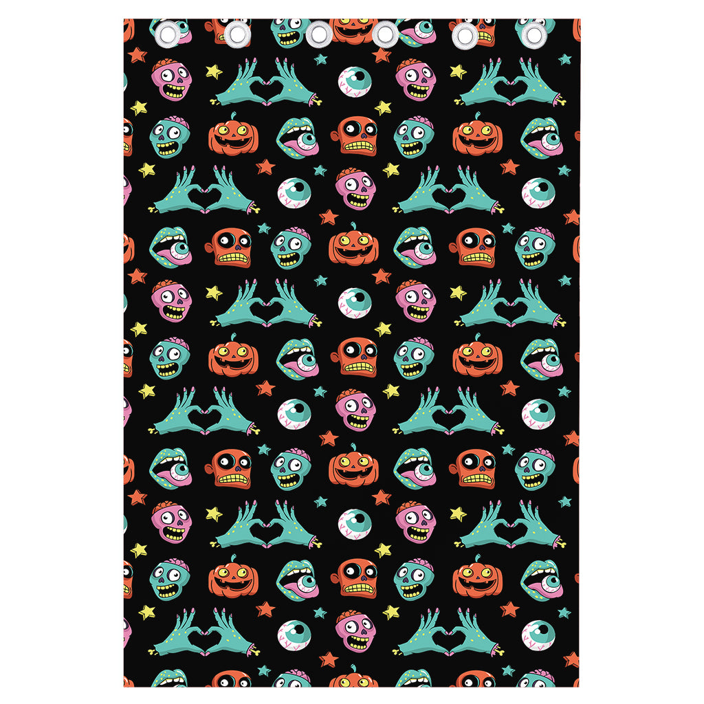 Halloween Zombie Pattern Print Curtain