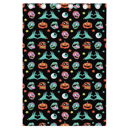Halloween Zombie Pattern Print Curtain