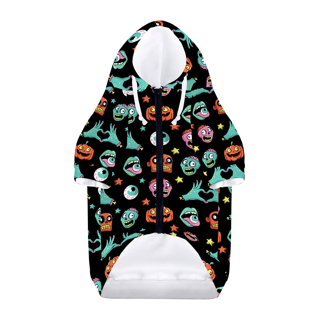 Halloween Zombie Pattern Print Dog Zip Up Hoodie