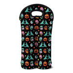 Halloween Zombie Pattern Print Double Neoprene Wine Tote