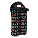 Halloween Zombie Pattern Print Double Neoprene Wine Tote