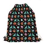 Halloween Zombie Pattern Print Drawstring Bag