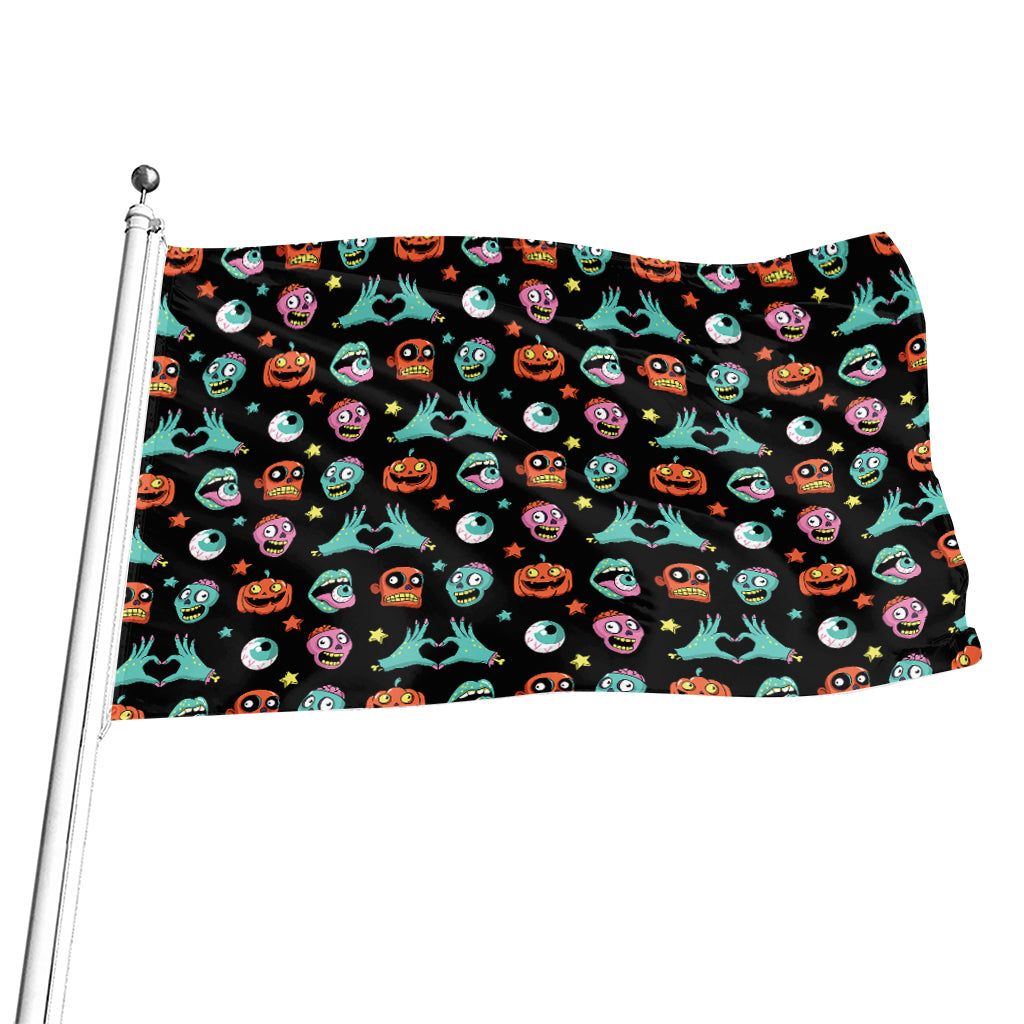 Halloween Zombie Pattern Print Flag