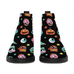 Halloween Zombie Pattern Print Flat Ankle Boots
