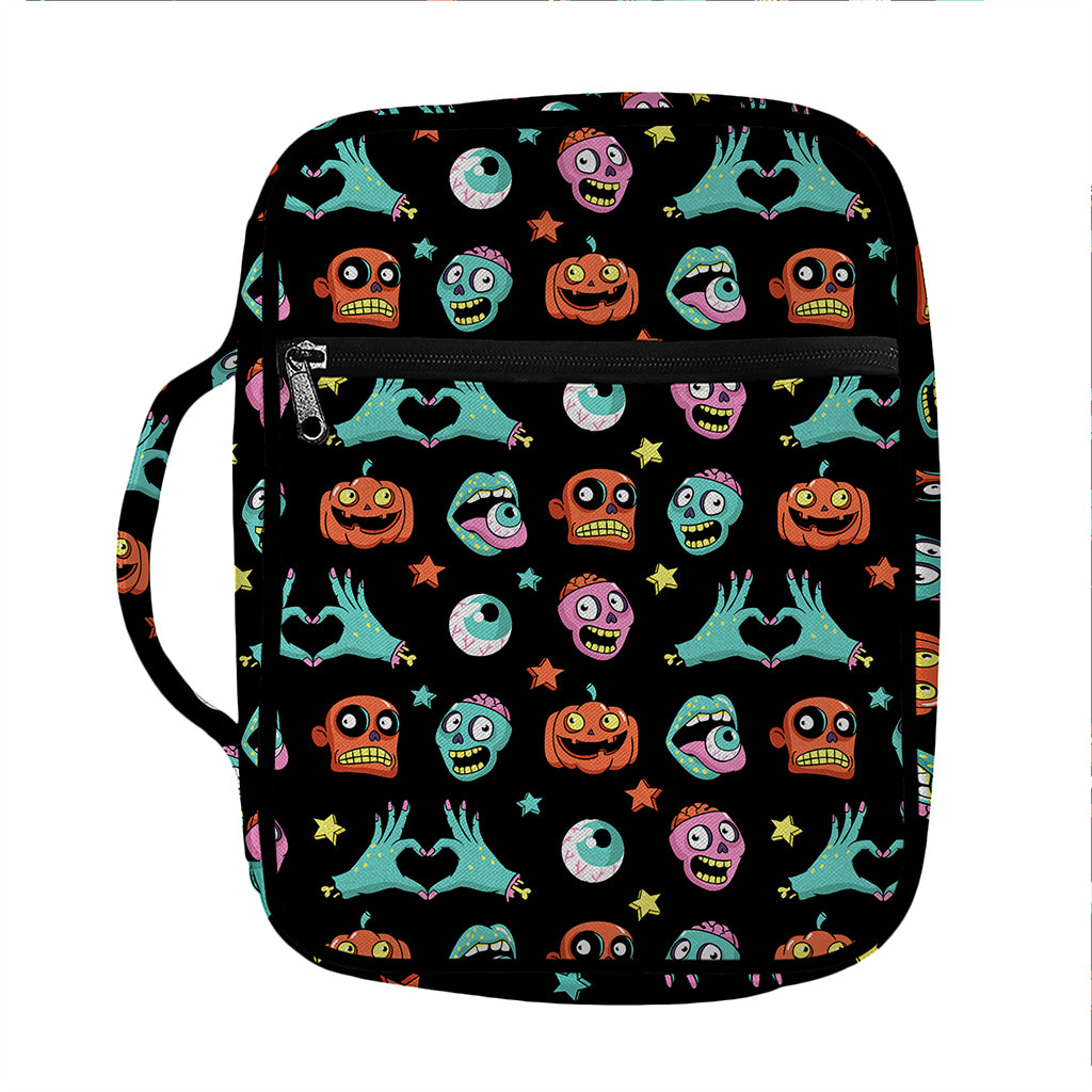 Halloween Zombie Pattern Print Front Pocket Bible Bag