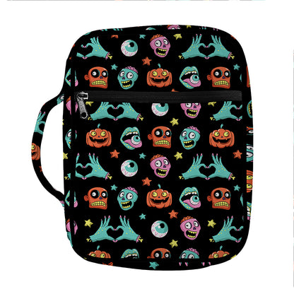 Halloween Zombie Pattern Print Front Pocket Bible Bag