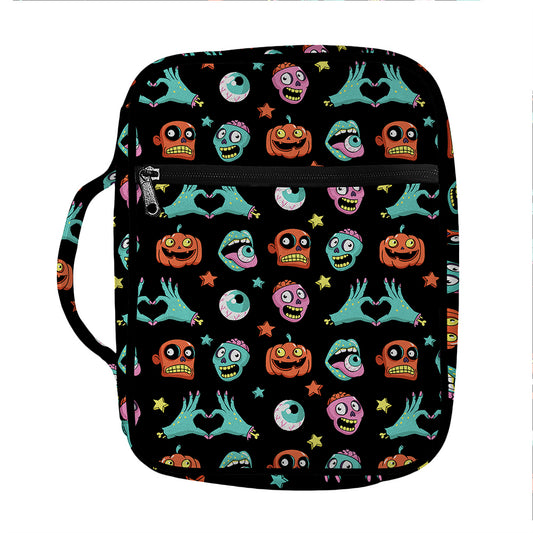 Halloween Zombie Pattern Print Front Pocket Bible Bag