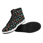Halloween Zombie Pattern Print High Top Leather Sneakers