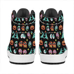 Halloween Zombie Pattern Print High Top Leather Sneakers