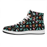 Halloween Zombie Pattern Print High Top Leather Sneakers