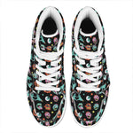 Halloween Zombie Pattern Print High Top Leather Sneakers