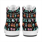 Halloween Zombie Pattern Print High Top Leather Sneakers
