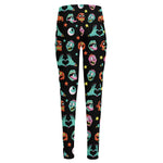 Halloween Zombie Pattern Print High-Waisted Pocket Leggings