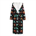 Halloween Zombie Pattern Print Hooded Bathrobe
