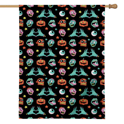 Halloween Zombie Pattern Print House Flag