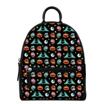Halloween Zombie Pattern Print Leather Backpack