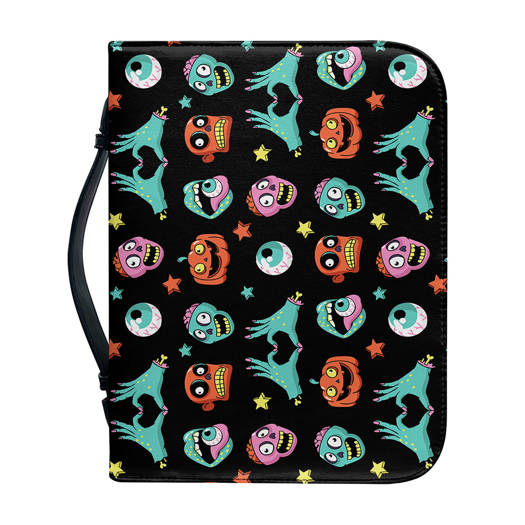 Halloween Zombie Pattern Print Leather Bible Cover