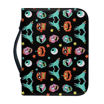 Halloween Zombie Pattern Print Leather Bible Cover