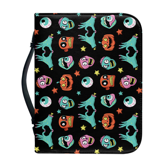 Halloween Zombie Pattern Print Leather Bible Cover