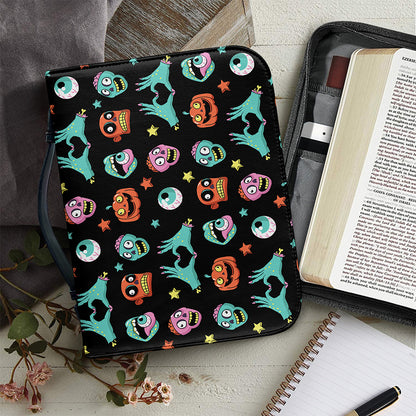 Halloween Zombie Pattern Print Leather Bible Cover