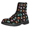 Halloween Zombie Pattern Print Lace-Up Boots