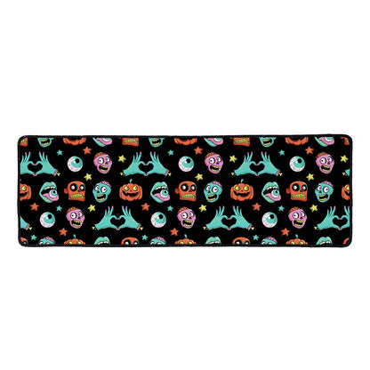 Halloween Zombie Pattern Print Long Kitchen Mat