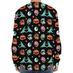 Halloween Zombie Pattern Print Long Sleeve Baseball Jersey