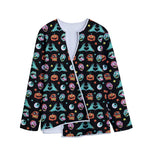 Halloween Zombie Pattern Print Long Sleeve Short Coat