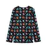 Halloween Zombie Pattern Print Long Sleeve Short Coat