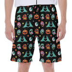 Halloween Zombie Pattern Print Men's Beach Shorts