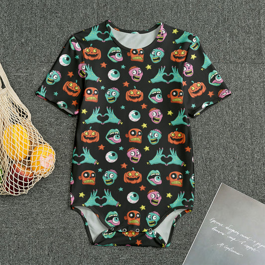 Halloween Zombie Pattern Print Men's Bodysuit