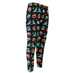Halloween Zombie Pattern Print Men's Compression Pants