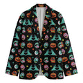 Halloween Zombie Pattern Print Men's Cotton Blazer