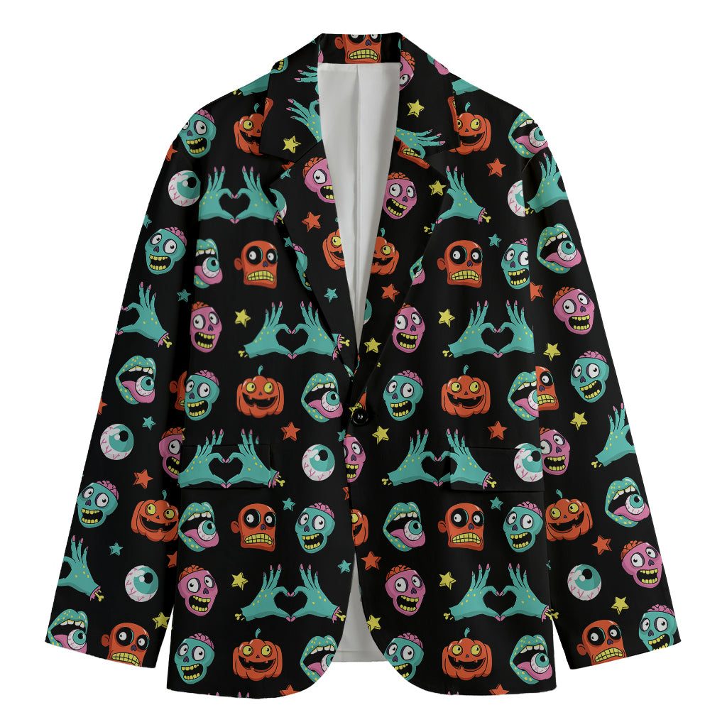 Halloween Zombie Pattern Print Men's Cotton Blazer