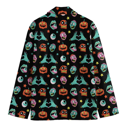 Halloween Zombie Pattern Print Men's Cotton Blazer