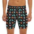 Halloween Zombie Pattern Print Men's Long Boxer Briefs