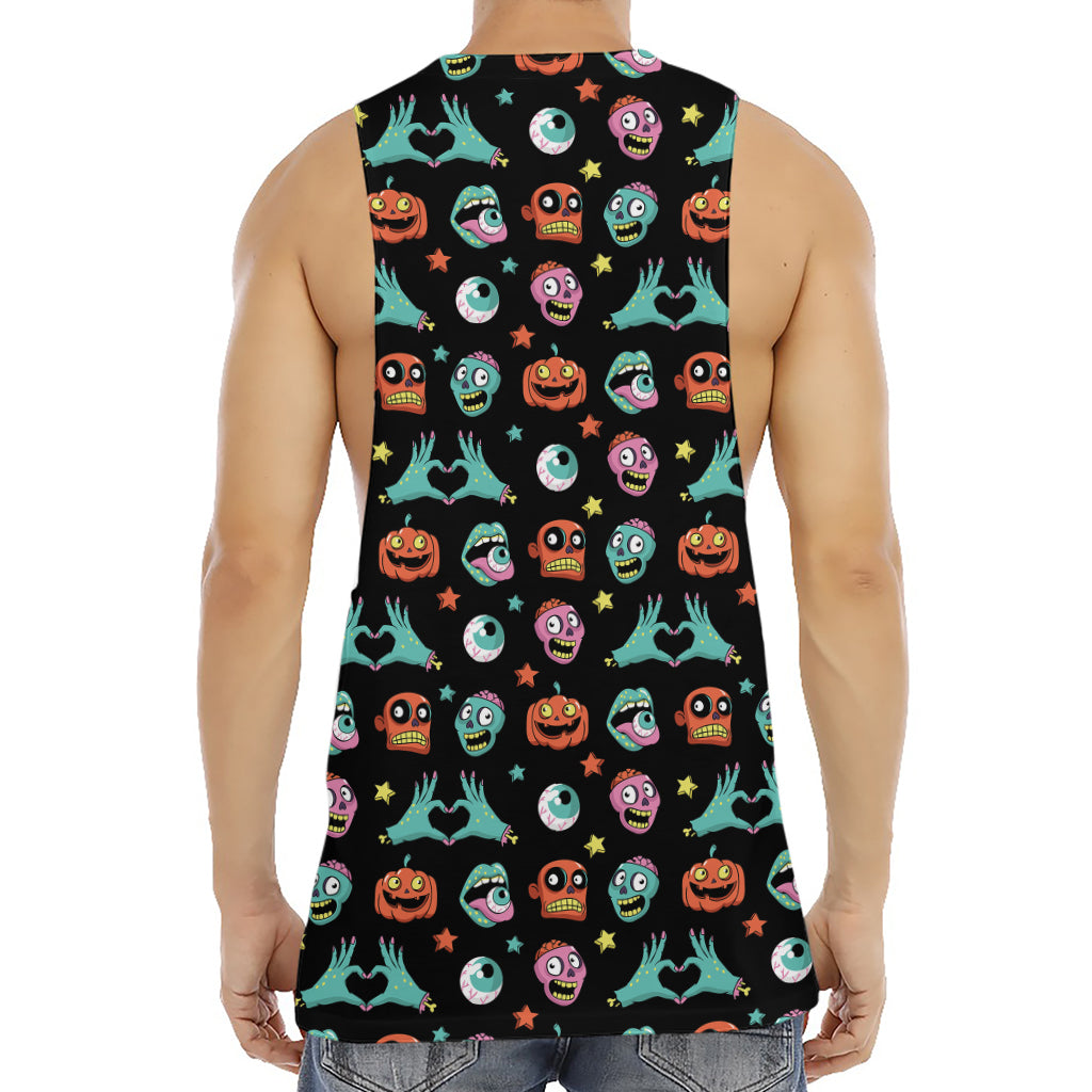 Halloween Zombie Pattern Print Men's Muscle Tank Top