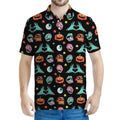 Halloween Zombie Pattern Print Men's Polo Shirt