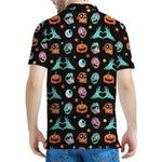 Halloween Zombie Pattern Print Men's Polo Shirt