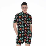 Halloween Zombie Pattern Print Men's Rompers