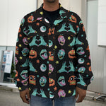 Halloween Zombie Pattern Print Men's Shirt Jacket