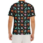 Halloween Zombie Pattern Print Men's Short Sleeve Rash Guard
